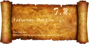 Taferner Martin névjegykártya